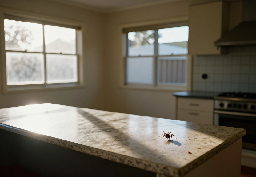 Spider webs in a garage in Elanora Heights before treatment